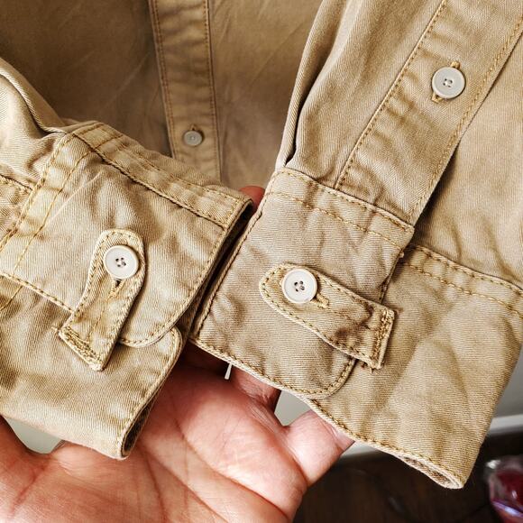 Men Vtg Levi Two Horse Tan Work Chore Shirt Shacket XXL Rancher Farm Heavy Duty - Picture 3 of 11